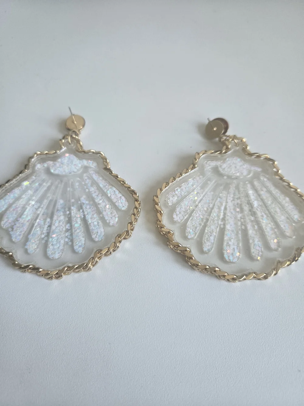 Aldo Gold-Trim Iridescent White Shell Drop Earrings